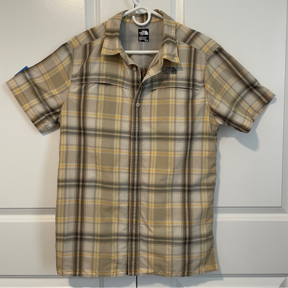 The North Face Men Plaid Short Sleeve Shirt M Vented Performance Outdoor Hiking